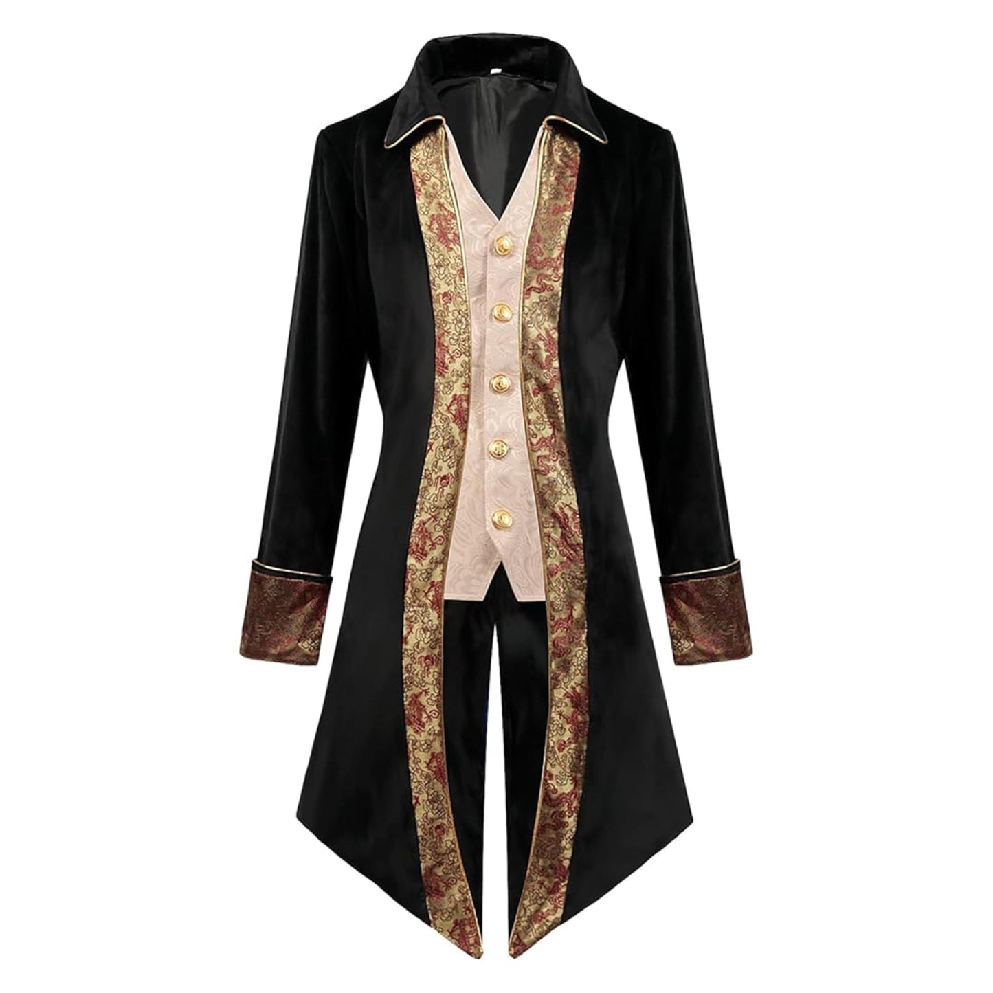 Men's Punk & Gothic Embroidered Tailcoat
