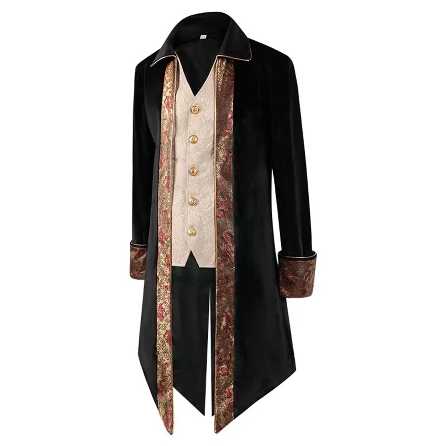 Men's Punk & Gothic Embroidered Tailcoat