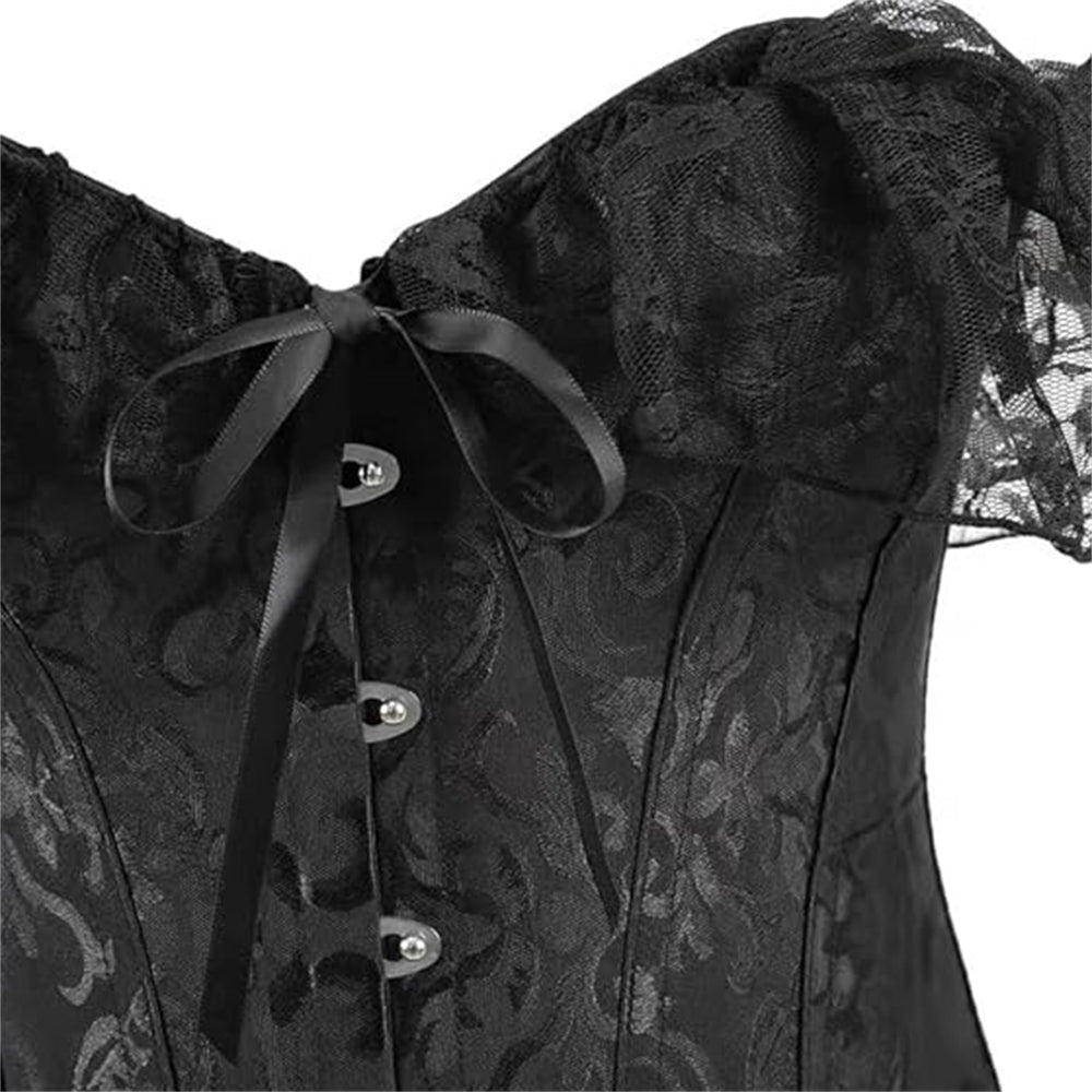 Victorian Corset Gothic Satin Lace Bustier