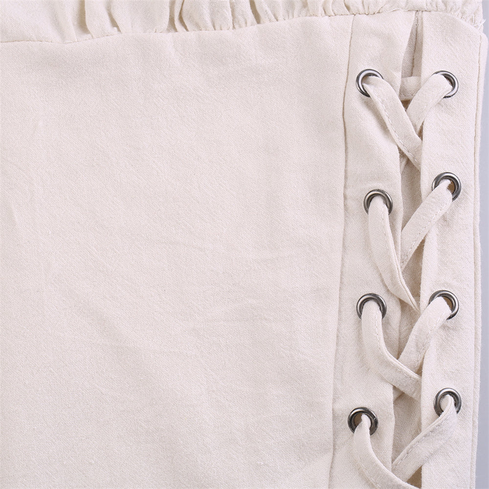 Retro Pirate Style Cotton Linen Pants - Retrorobe