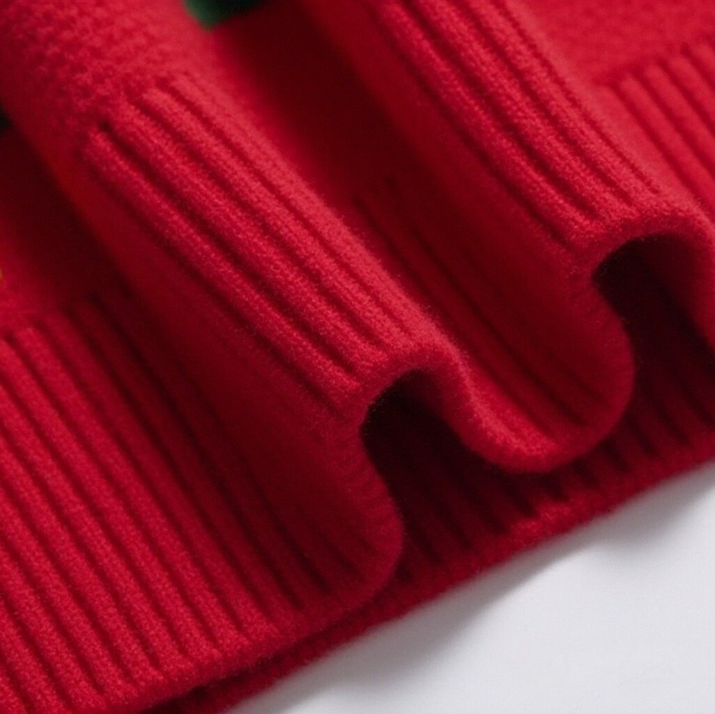 Pom-Pom Red Christmas Tree Ugly Christmas Sweater