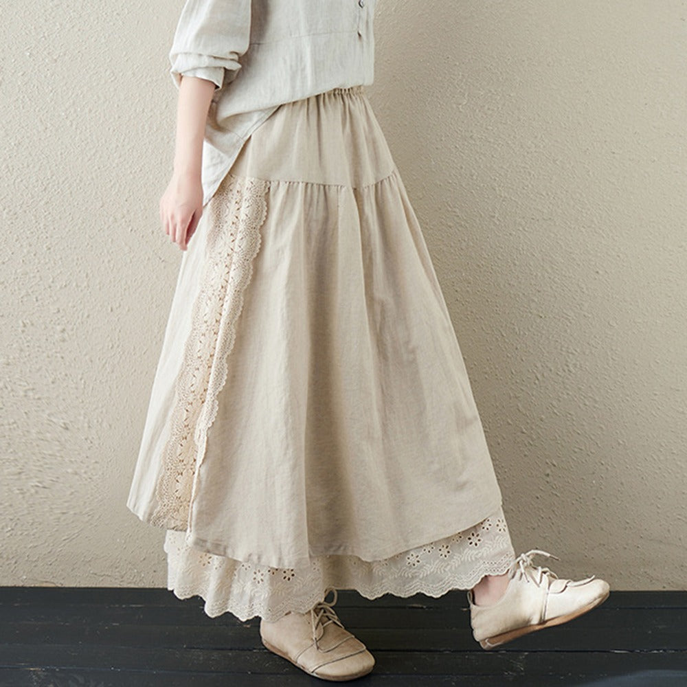 Medieval Two Layer Linen Skirt - Retrorobe