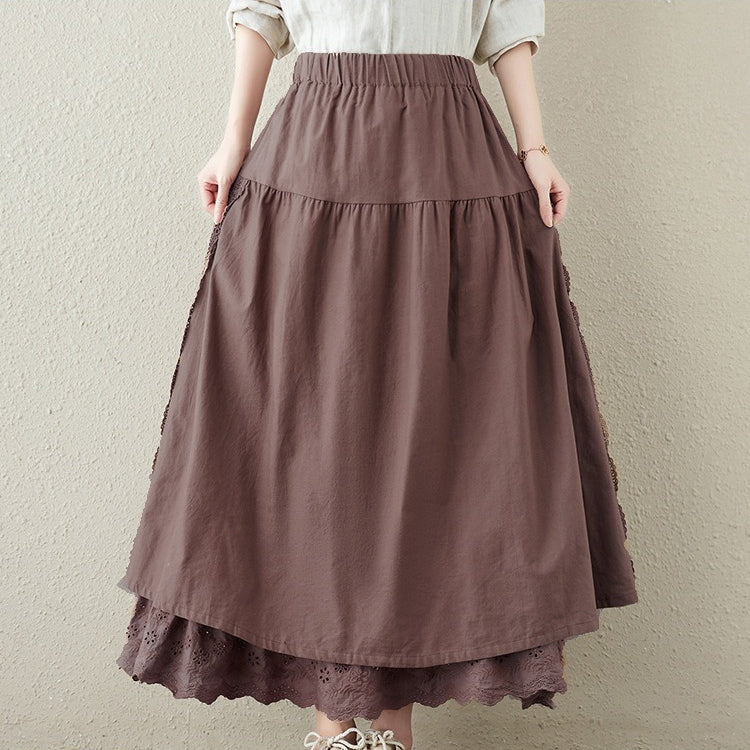 Medieval Two Layer Linen Skirt - Retrorobe
