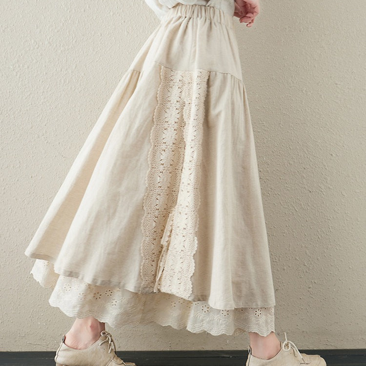 Medieval Two Layer Linen Skirt - Retrorobe