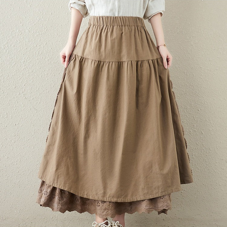 Medieval Two Layer Linen Skirt - Retrorobe