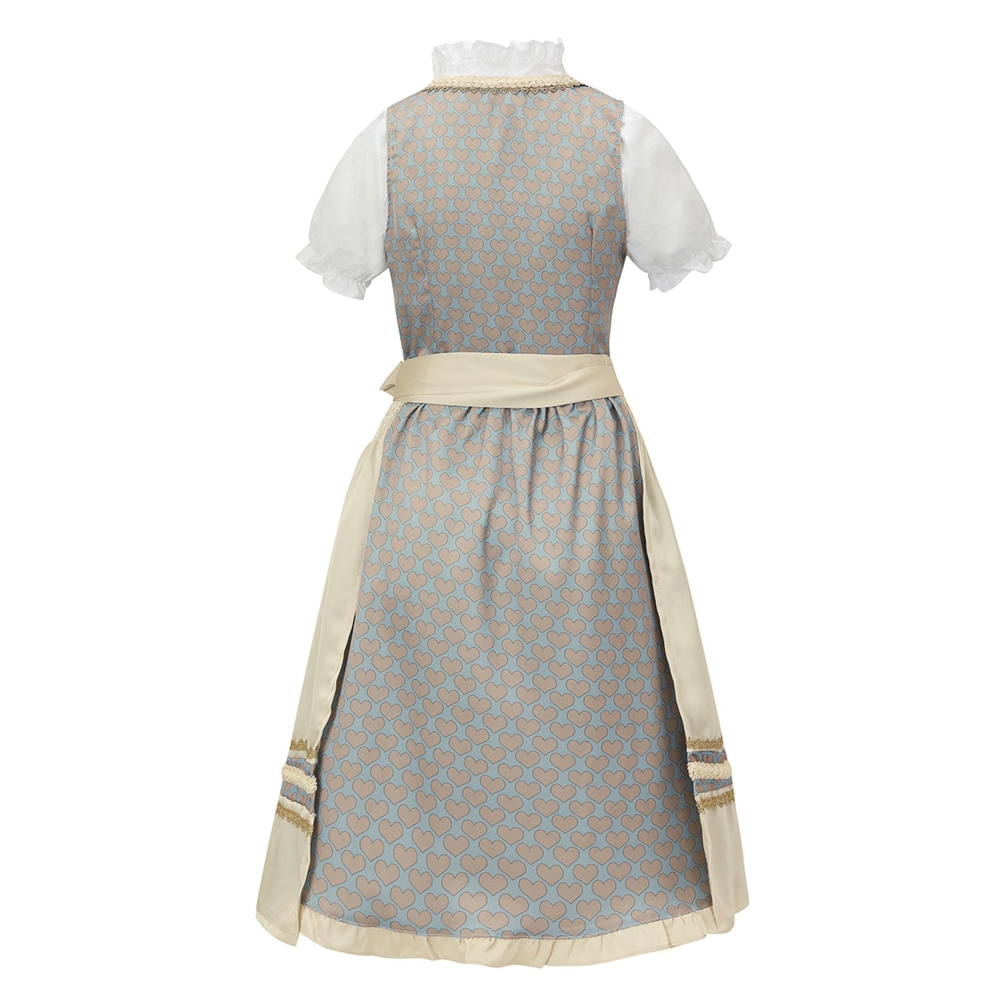 Oktoberfest Apricot Elegant Dirndl Dress with Blouse & Apron