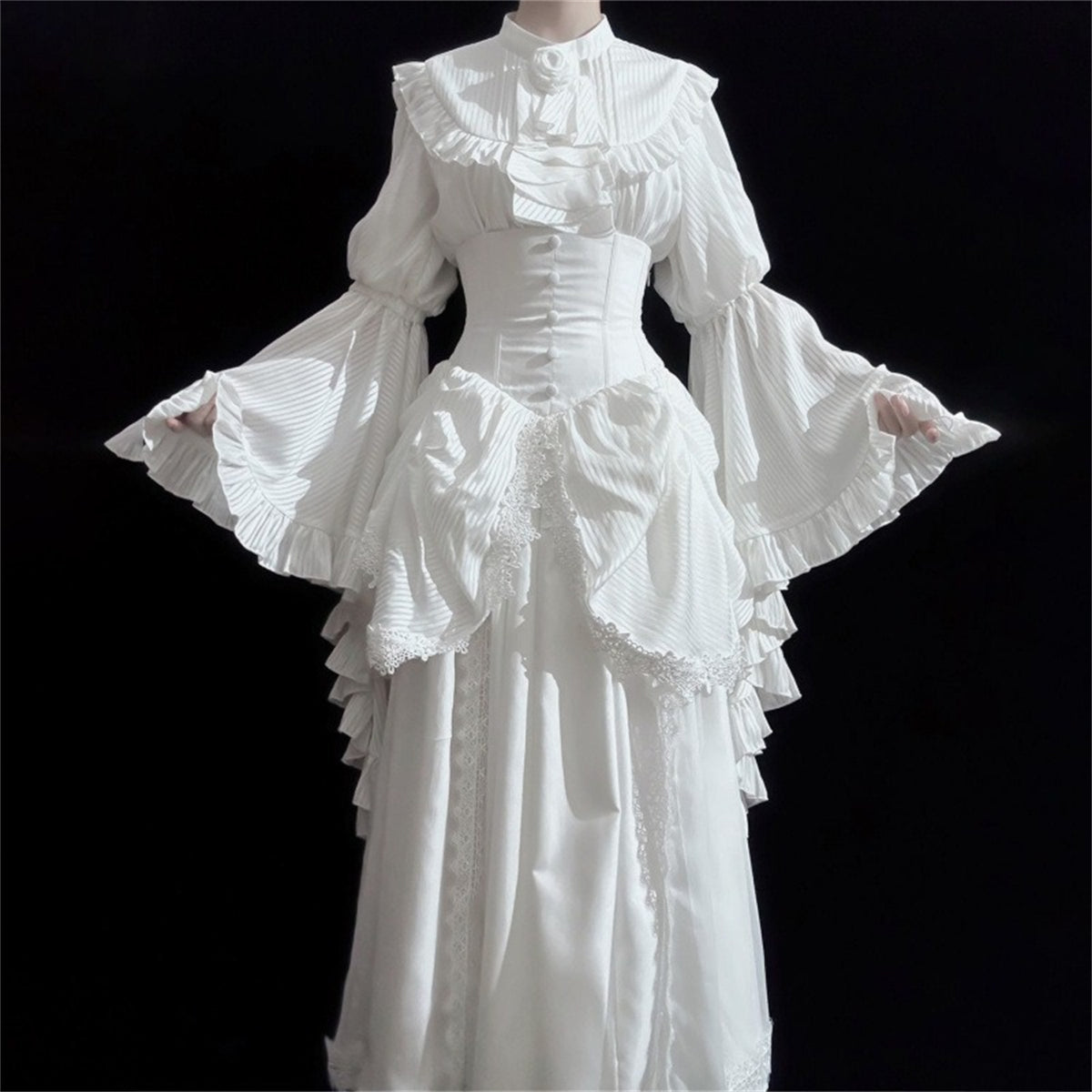 Retro Punk & Gothic Style Dress Set Two Piece Design
