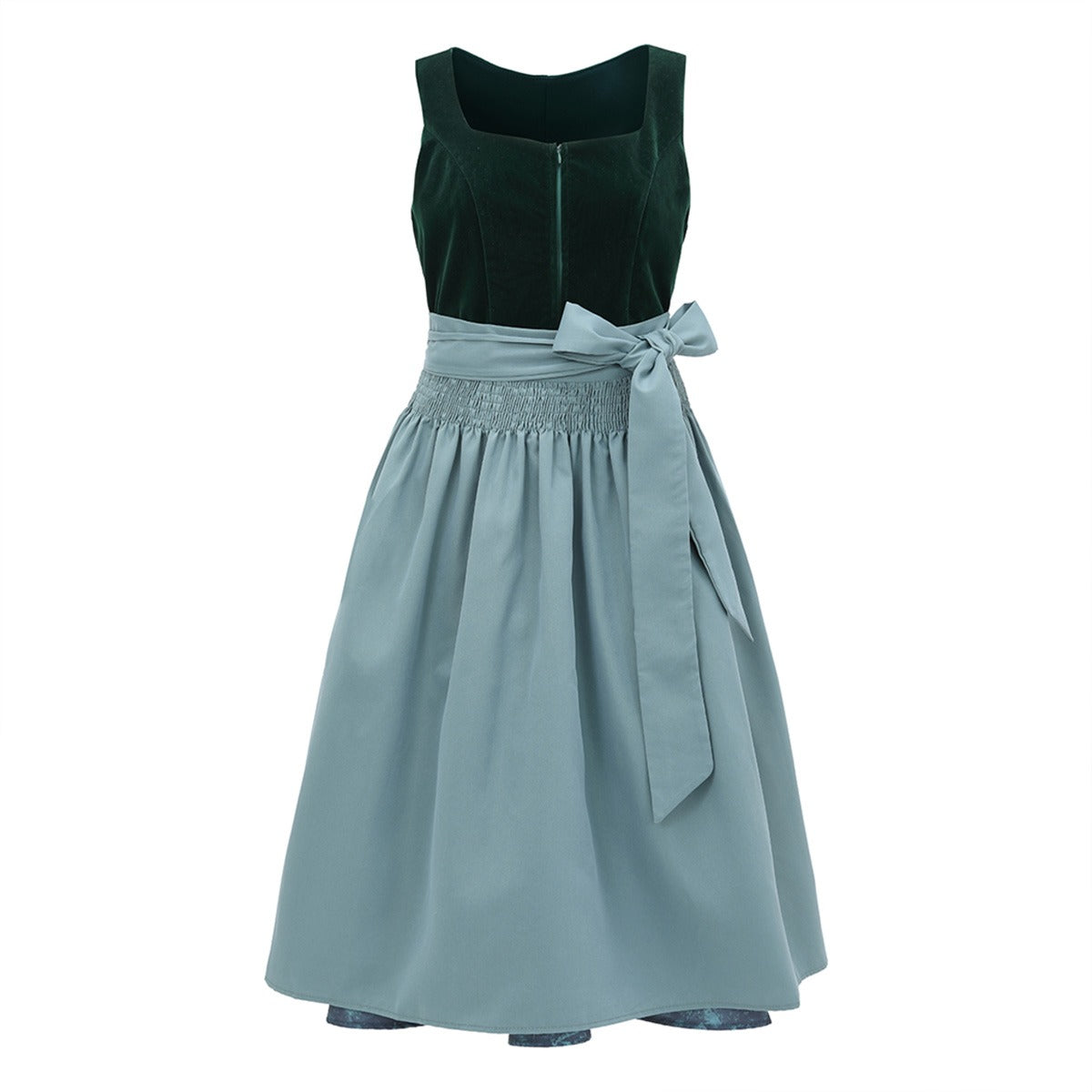 Oktoberfest Women's Dark Green Dirndl Dress with Apron
