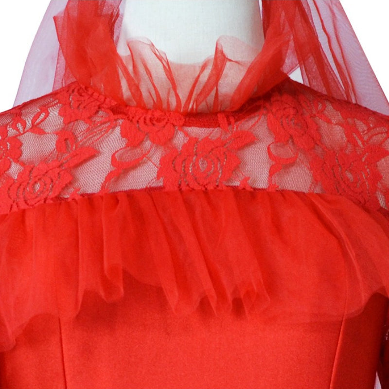 Women's Red Gothic Wedding Dress Costume