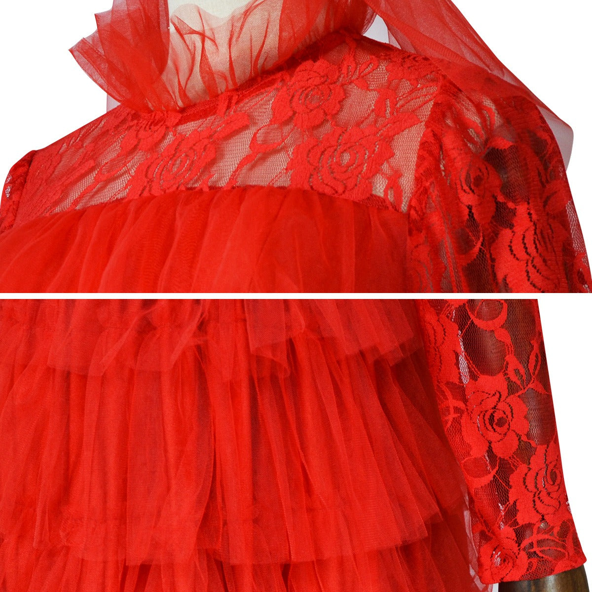 Women's Red Gothic Wedding Dress Costume