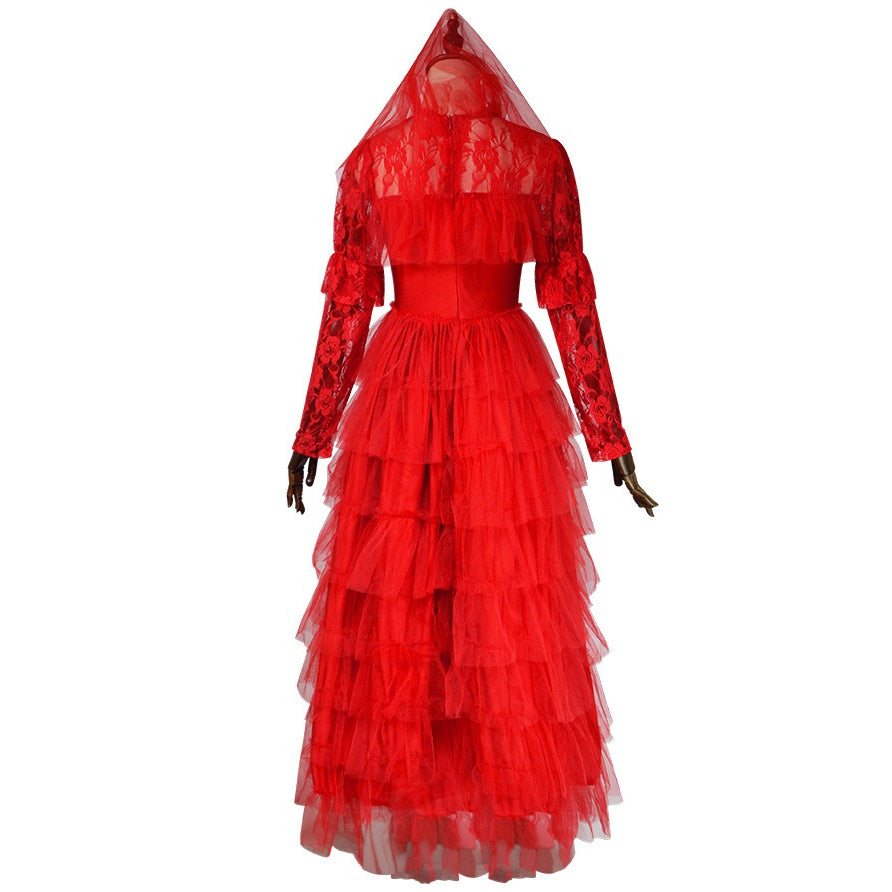 Women's Red Gothic Wedding Dress Costume