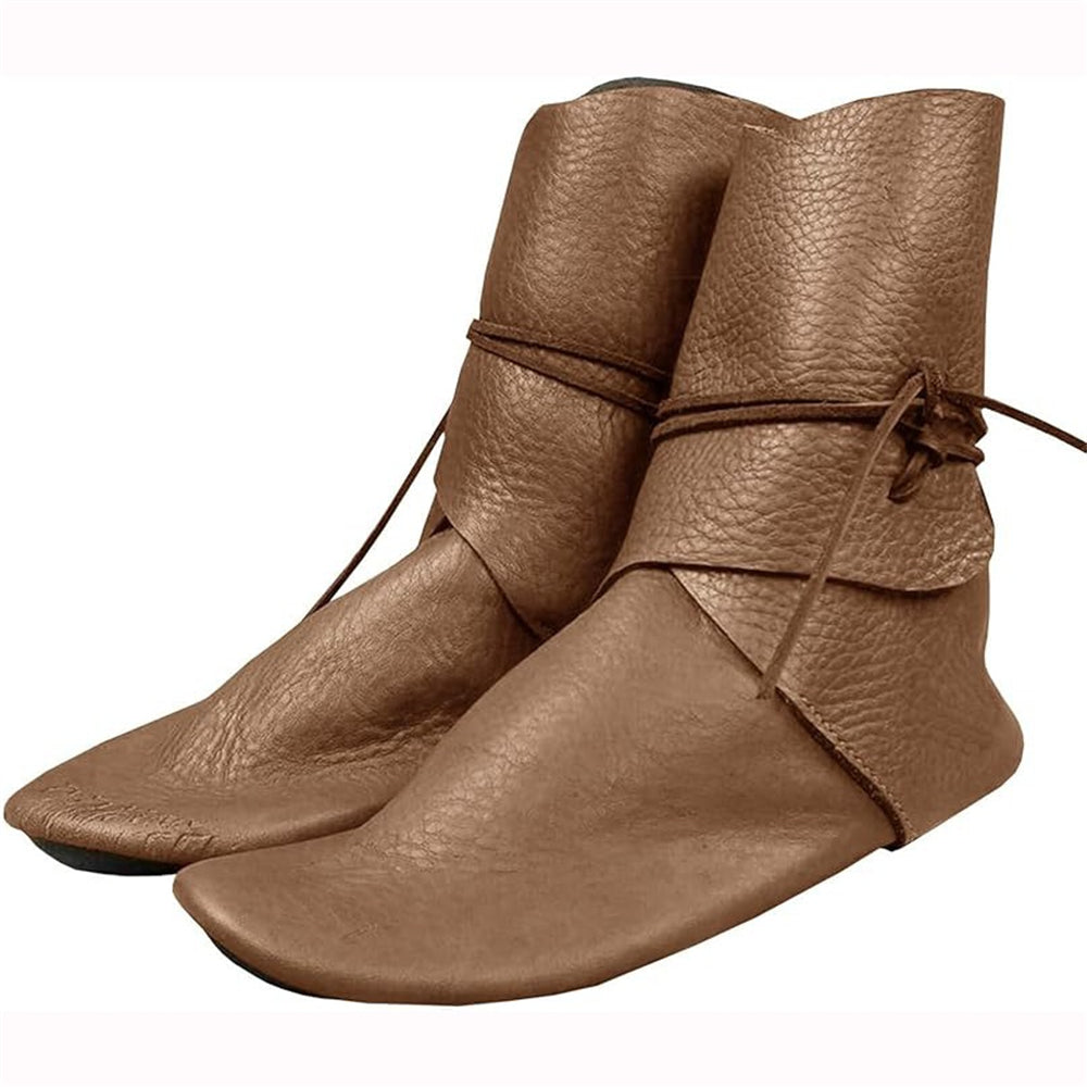 Medieval Ankle Boots with Side Lacing