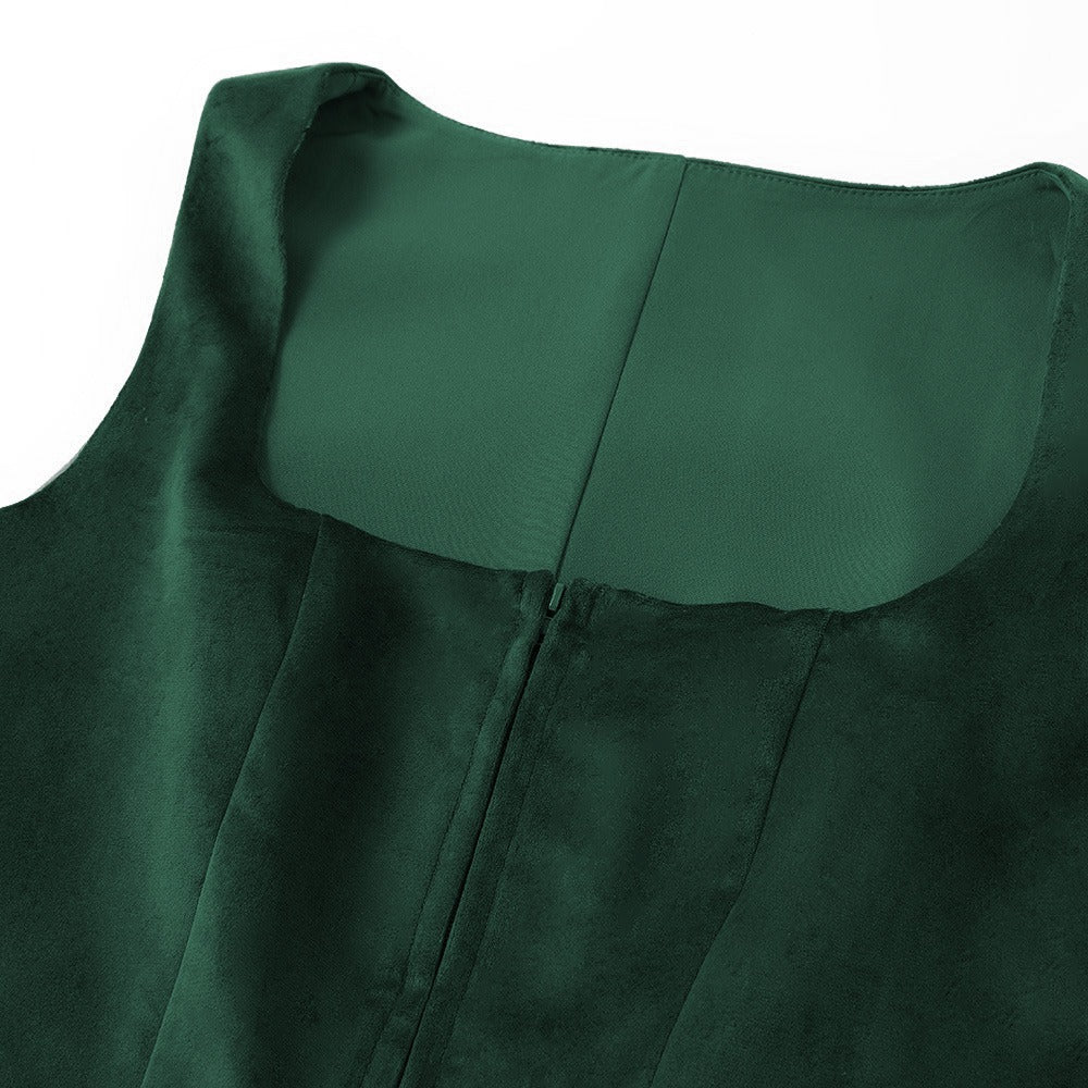 Oktoberfest Women's Deep Green Dirndl Dress with Apron