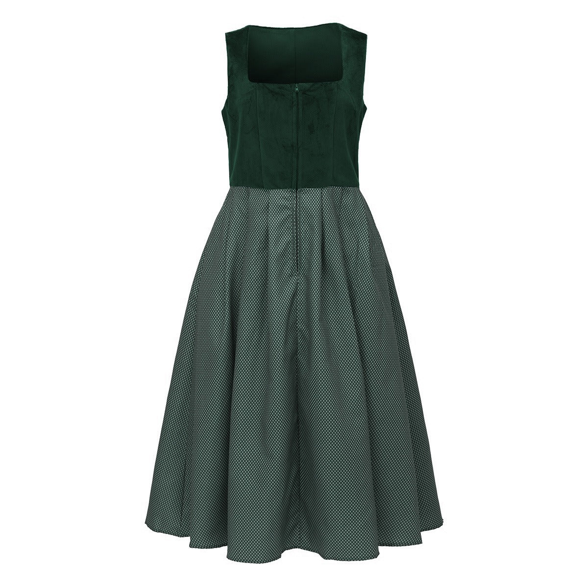 Oktoberfest Women's Deep Green Dirndl Dress with Apron
