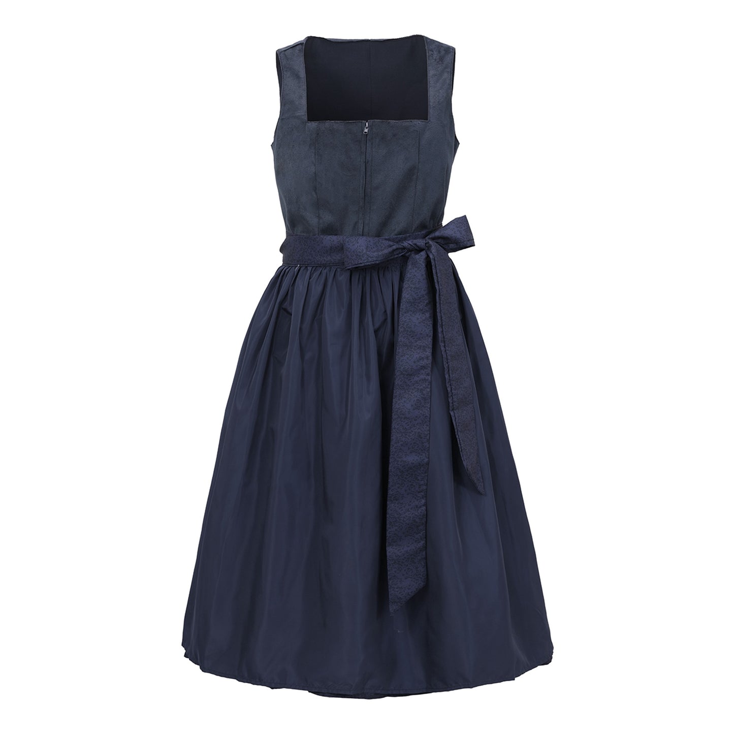Oktoberfest Navy Blue Elegant Dirndl Dress with Apron