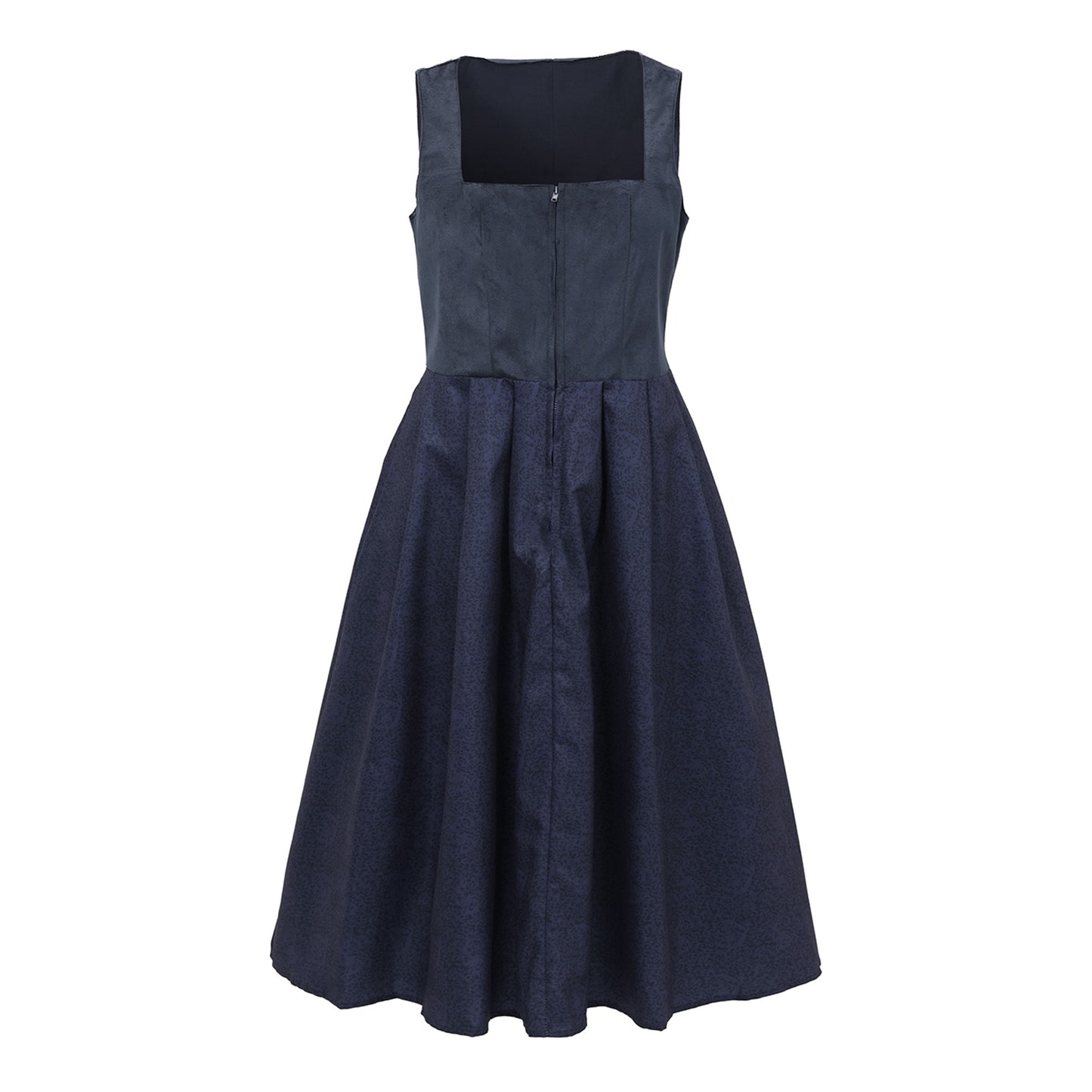 Oktoberfest Navy Blue Elegant Dirndl Dress with Apron