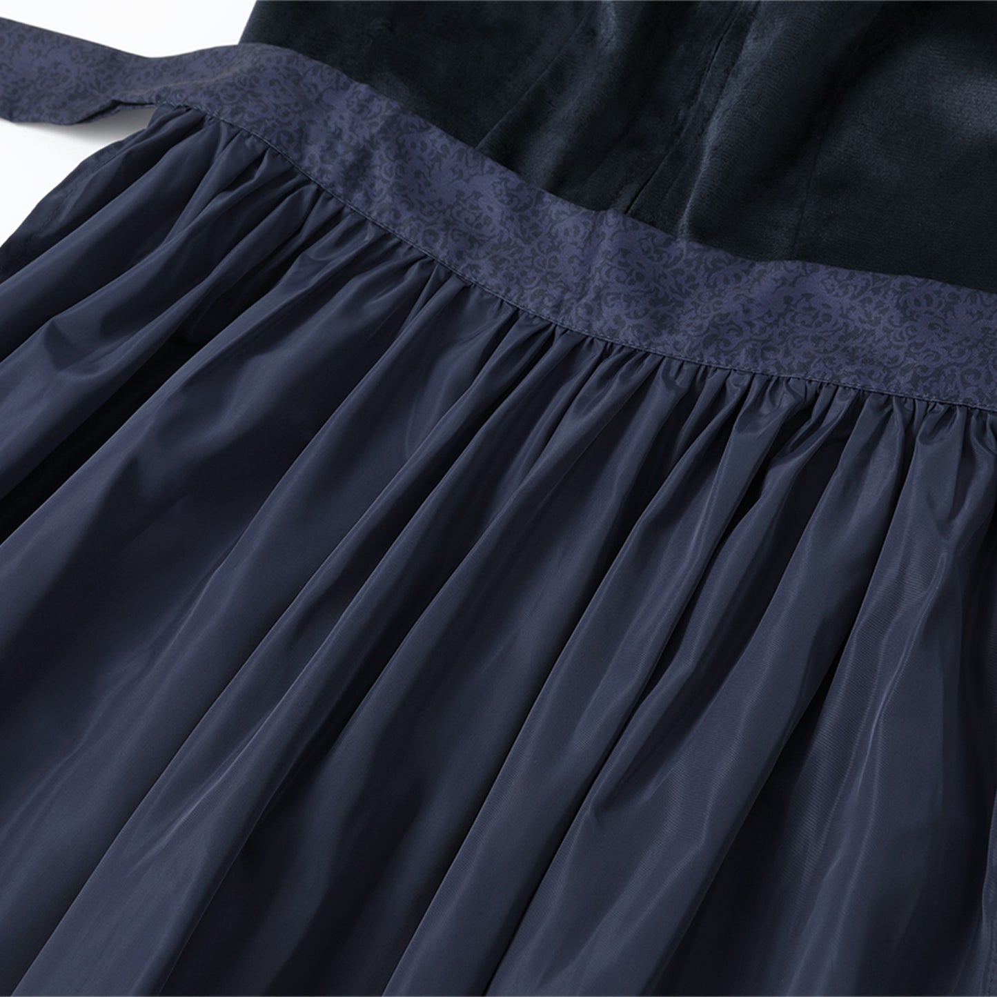 Oktoberfest Navy Blue Elegant Dirndl Dress with Apron