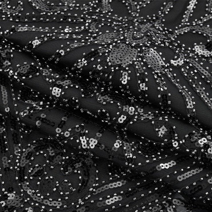 Art Deco Tassel Hem Flapper Dress with Accessories Set