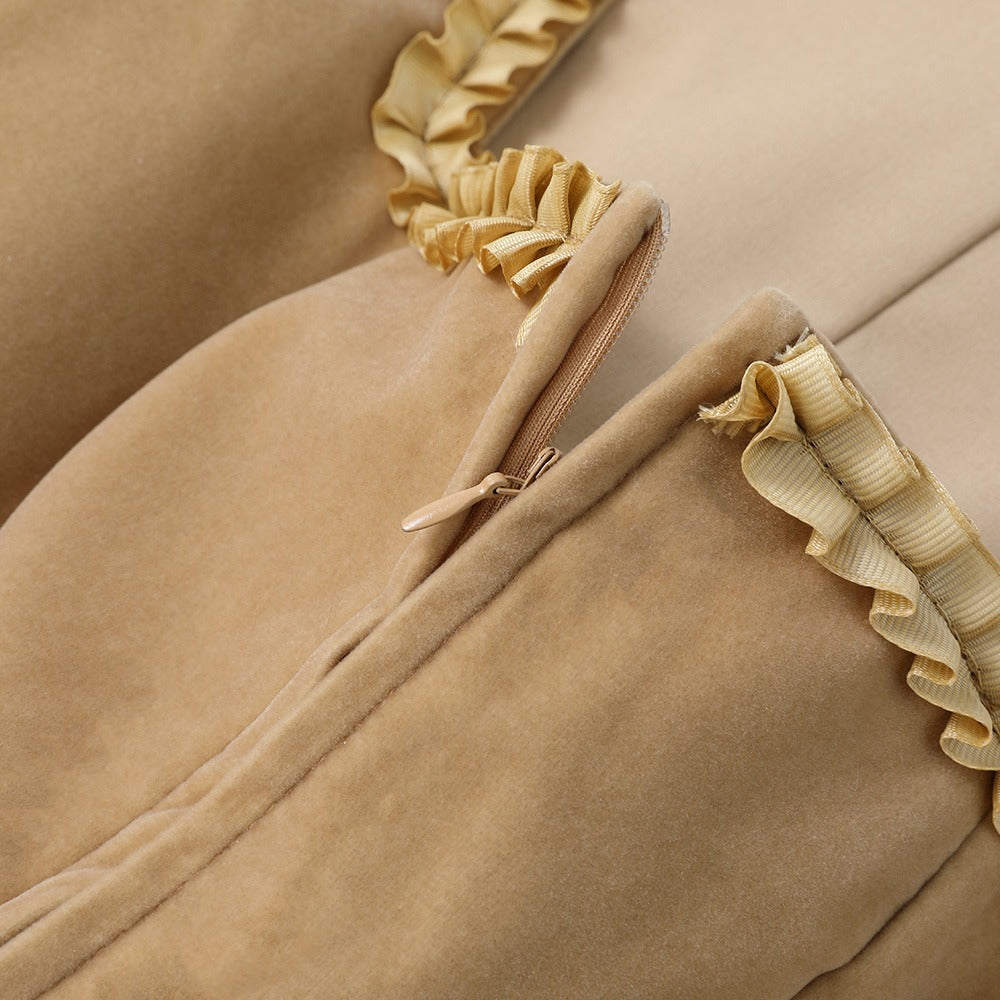 Oktoberfest Khaki Leopard Print Dirndl Dress