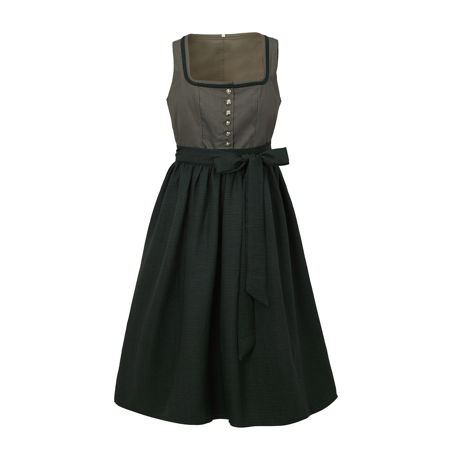 Oktoberfest Grey Traditional Dirndl Dress with Apron