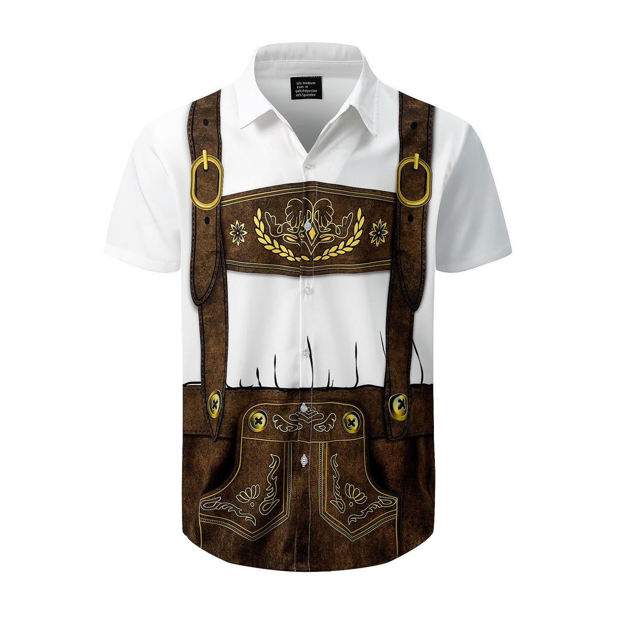 Kariertes Oktoberfest-Lederhosen-Grafikhemd für Herren