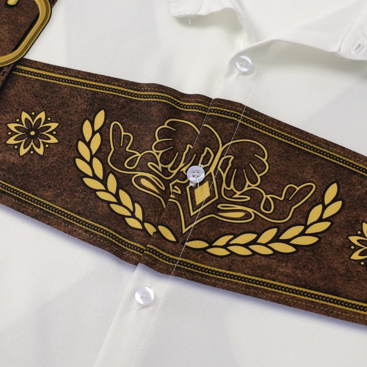 Kariertes Oktoberfest-Lederhosen-Grafikhemd für Herren