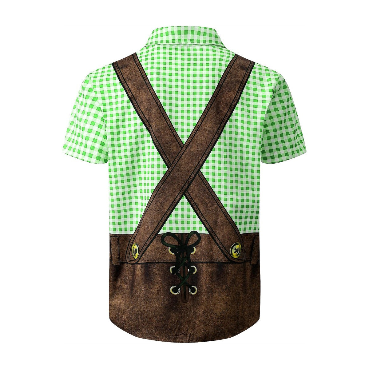 Kariertes Oktoberfest-Lederhosen-Grafikhemd für Herren