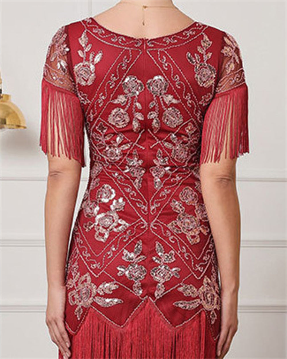 1920s Sequin Flapper Dress with Fringe