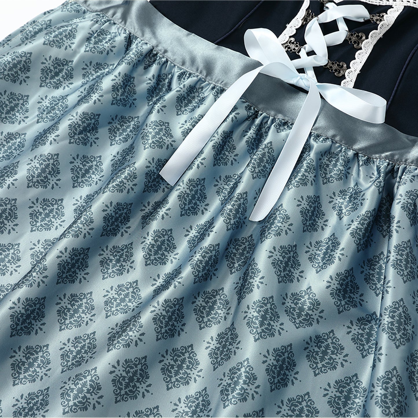 Oktoberfest Blue Dirndl Dress with Blouse & Apron