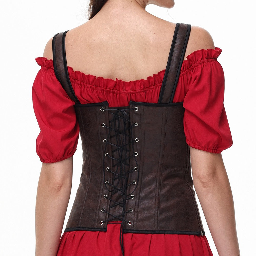 Renaissance Style Lace Design Corset Vest Bustier for LARP - Retrorobe