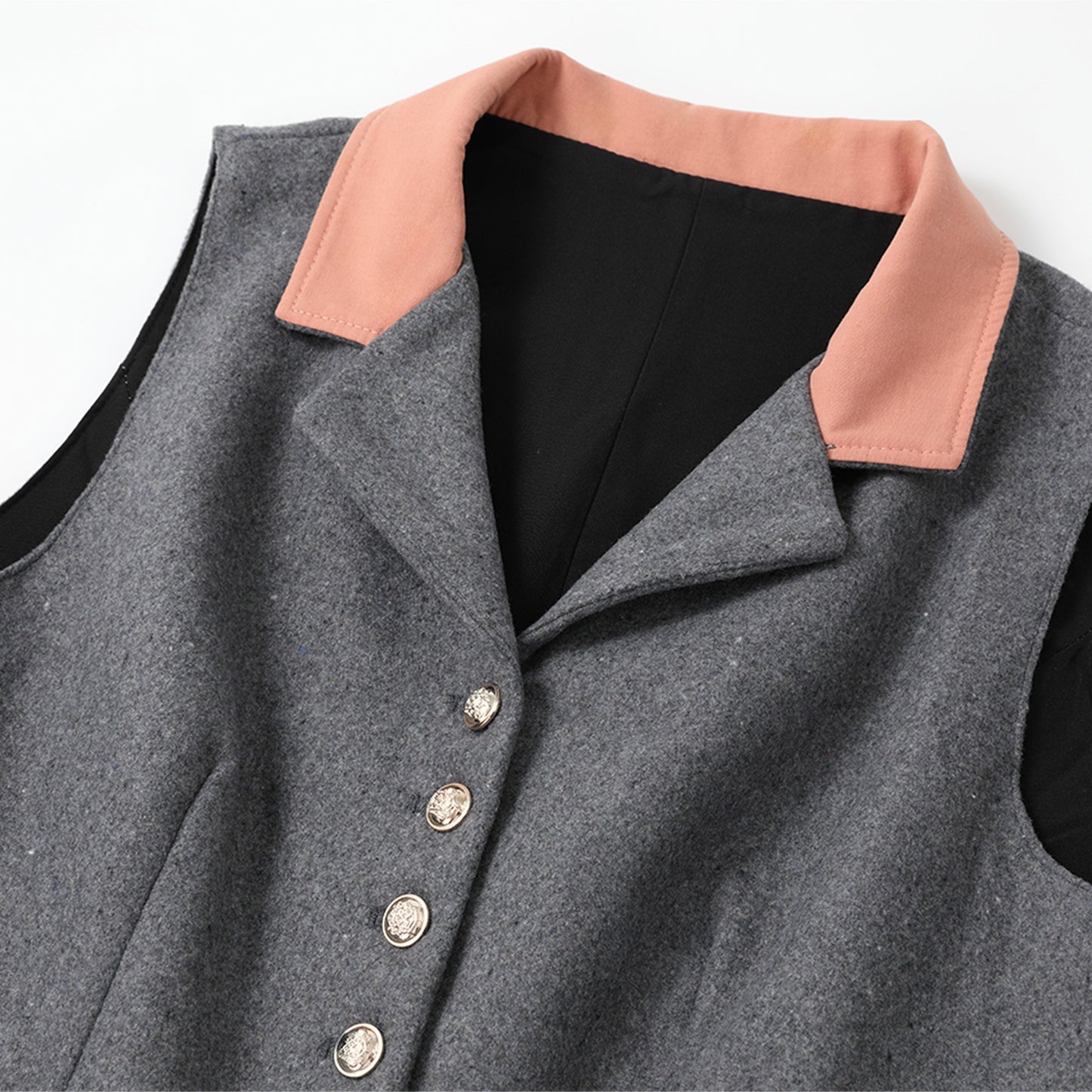 Oktoberfest Grey Elegant Dirndl Dress with Apron