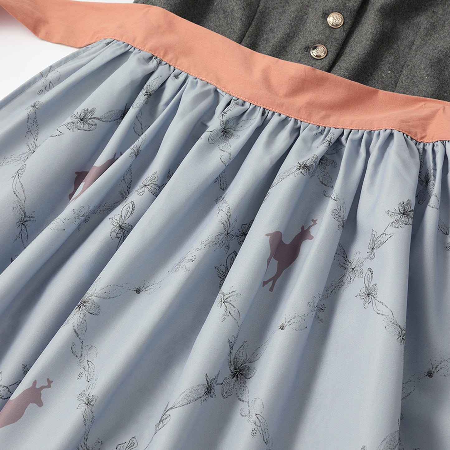 Oktoberfest Grey Elegant Dirndl Dress with Apron