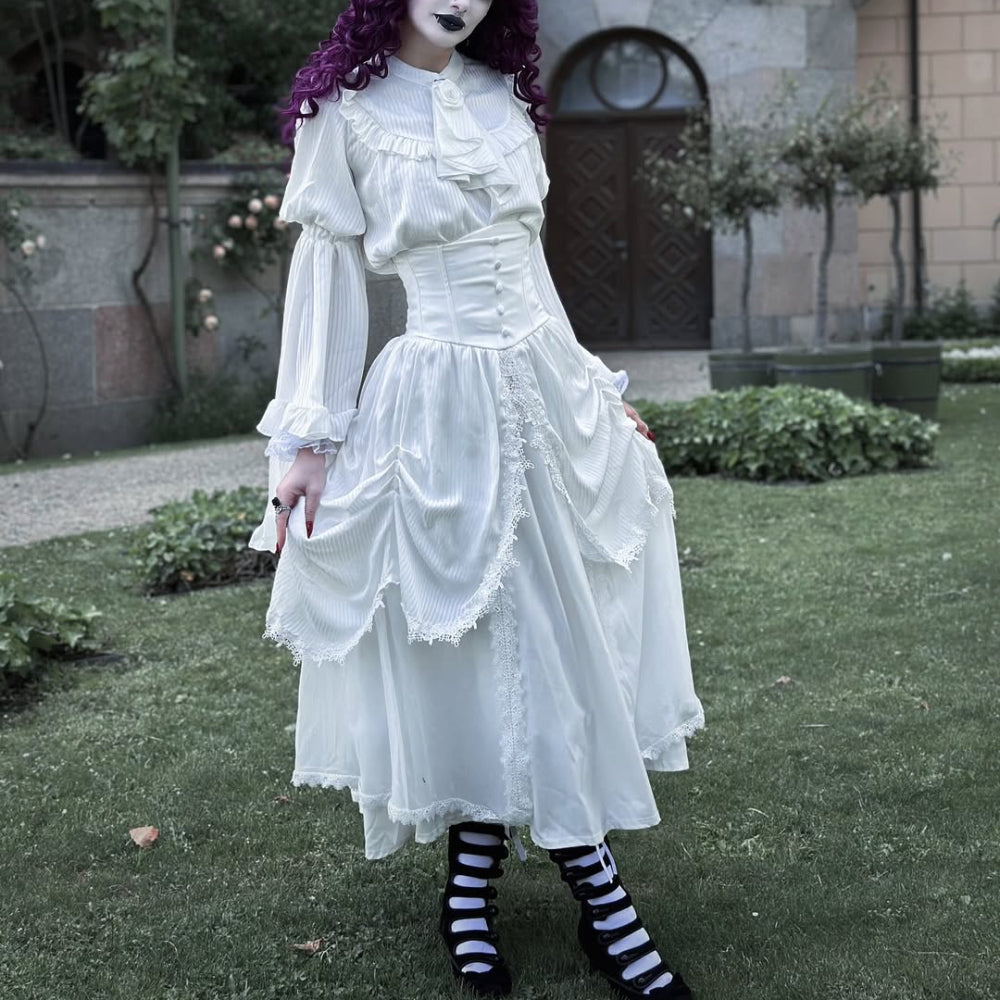 Retro Punk & Gothic Style Dress Set Two Piece Design