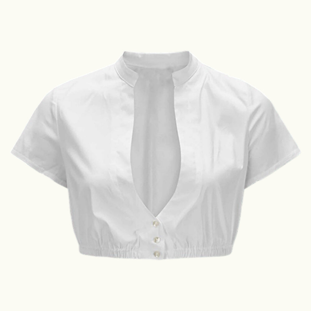 Oktoberfest White Short Sleeve Dirndl Blouse