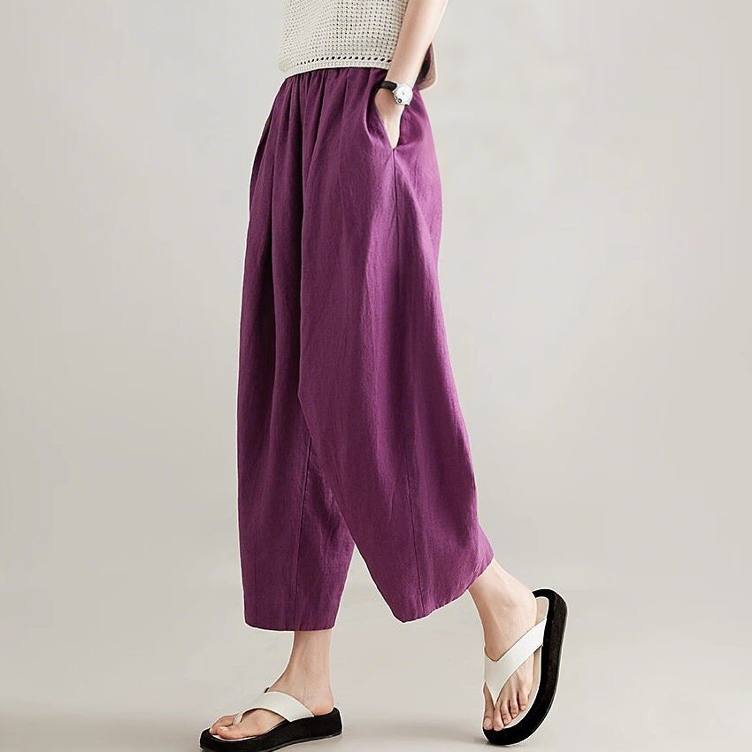 Women Classic Puff Pants with Pocket