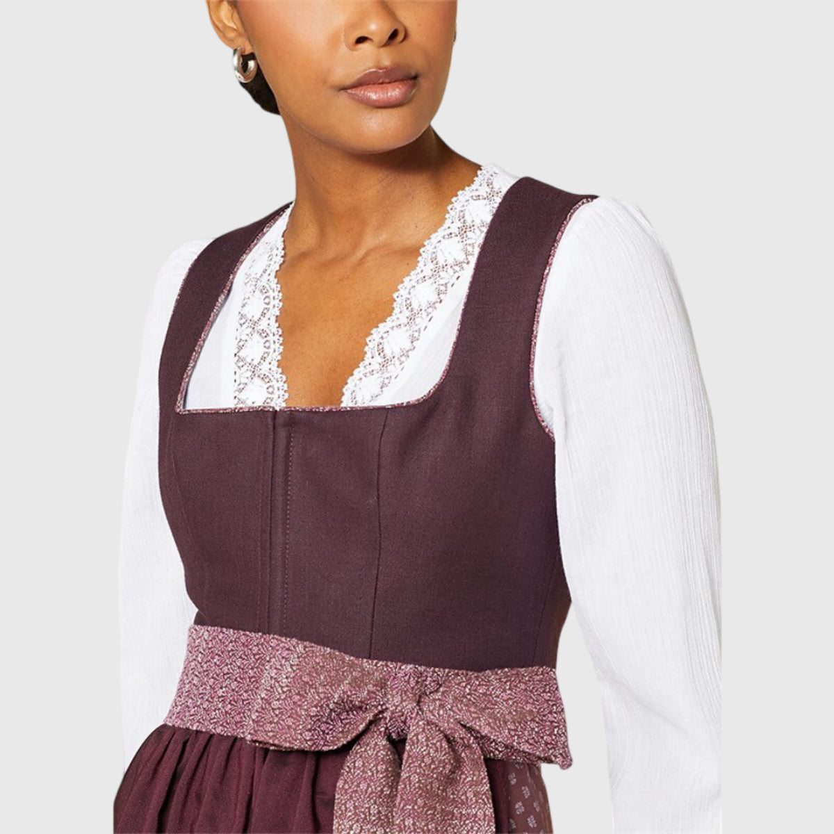 Oktoberfest White Lace Long Sleeve Dirndl Blouse