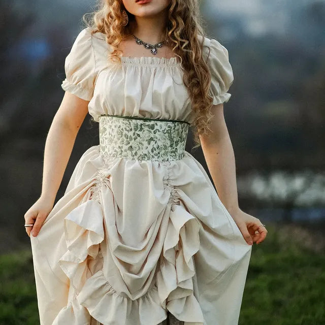 Ruffled Retro Style Women's Medieval Renaissance Dress - Retrorobe