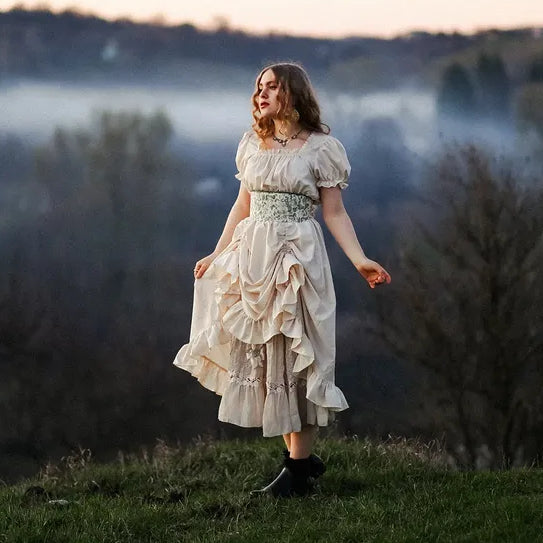 Ruffled Retro Style Women's Medieval Renaissance Dress - Retrorobe
