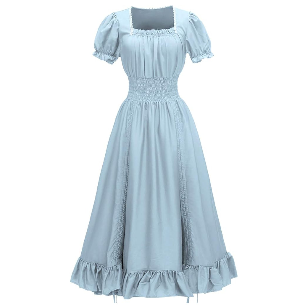 Ruffled Retro Style Women's Medieval Renaissance Dress - Retrorobe