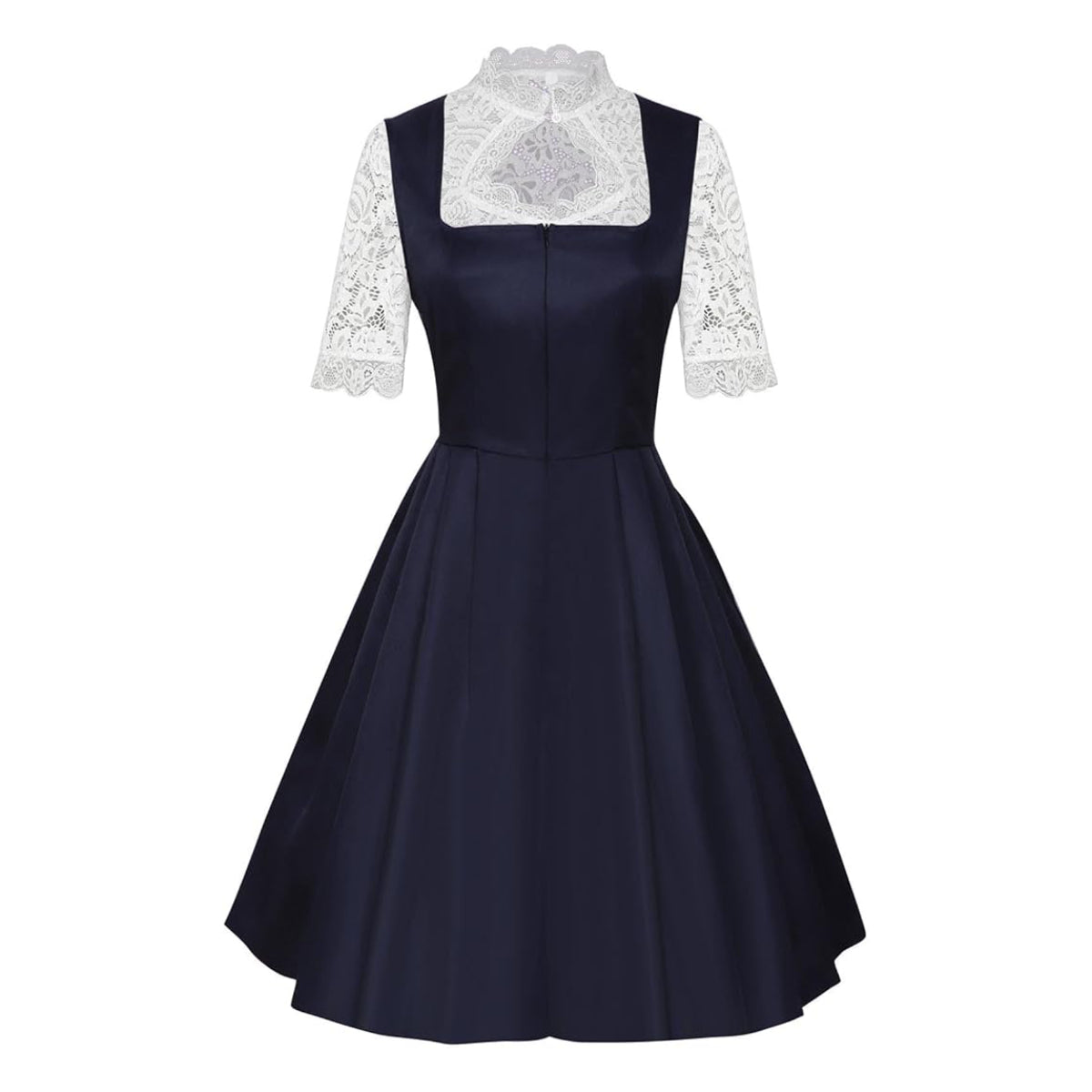Oktoberfest Bavarian Dirndl Dress with Apron and Lace Blouse