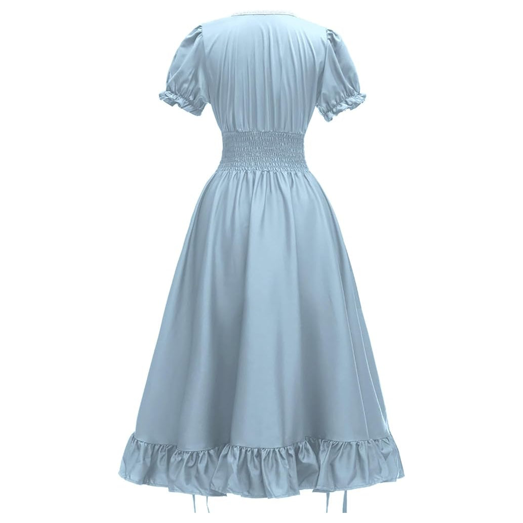 Ruffled Retro Style Women's Medieval Renaissance Dress - Retrorobe