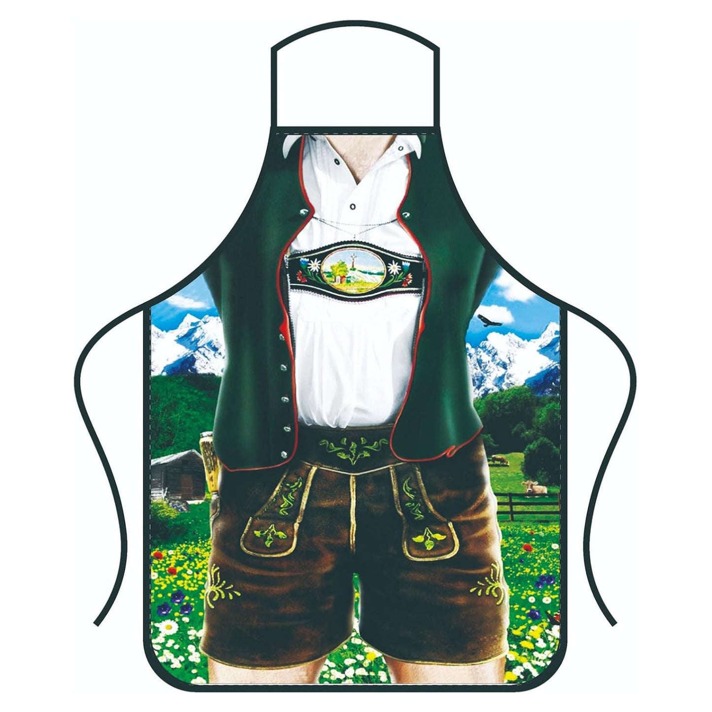 Tablier imprimé Oktoberfest Lederhosen & Dirndl pour couples