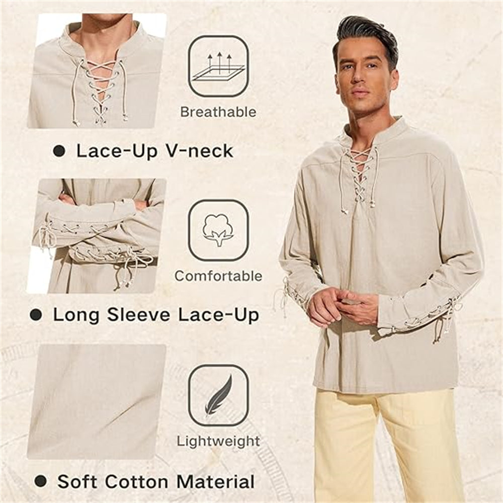 Renaissance Lace-up Design Tops Pirate Shirts - Retrorobe