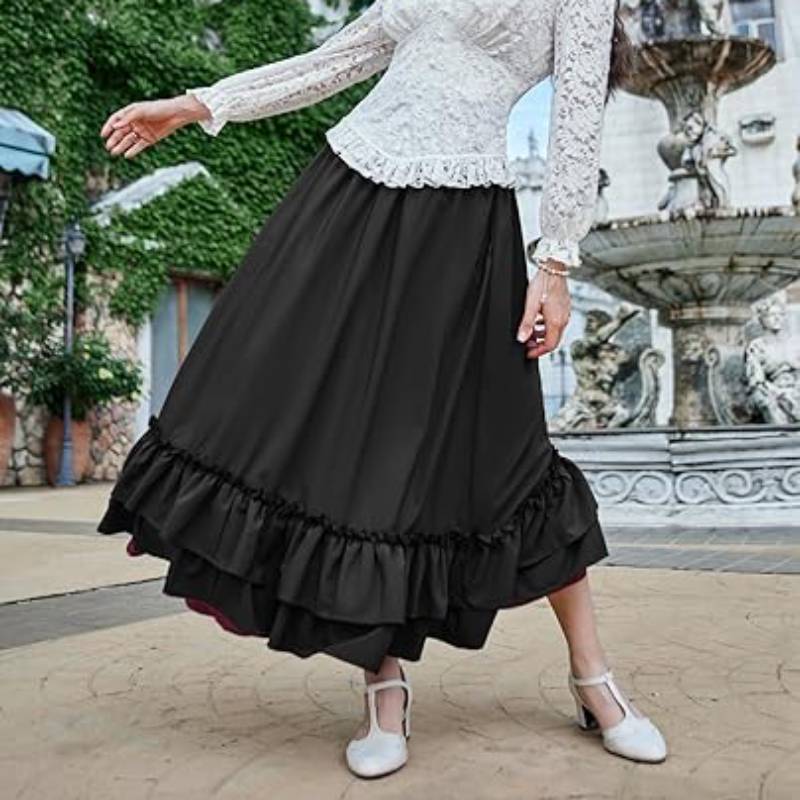 Medieval Renaissance Double Layer Maxi Skirt - Retrorobe