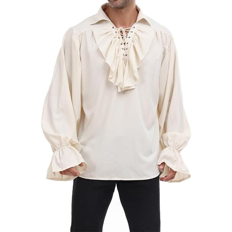 Renaissance Ruffle Decorated Tops Pirate Shirts - Retrorobe
