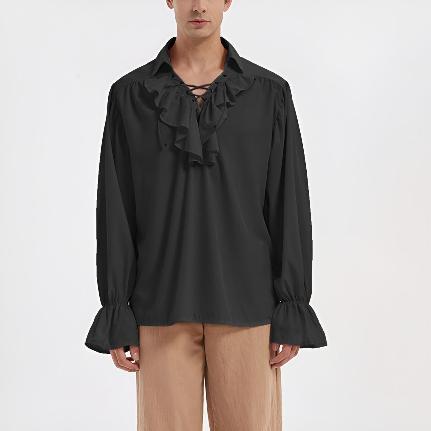 Renaissance Ruffle Decorated Tops Pirate Shirts - Retrorobe
