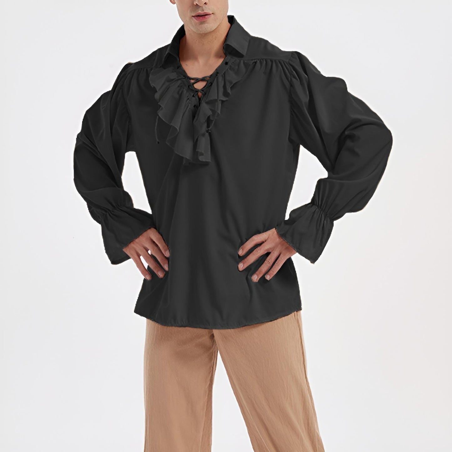 Renaissance Ruffle Decorated Tops Pirate Shirts - Retrorobe