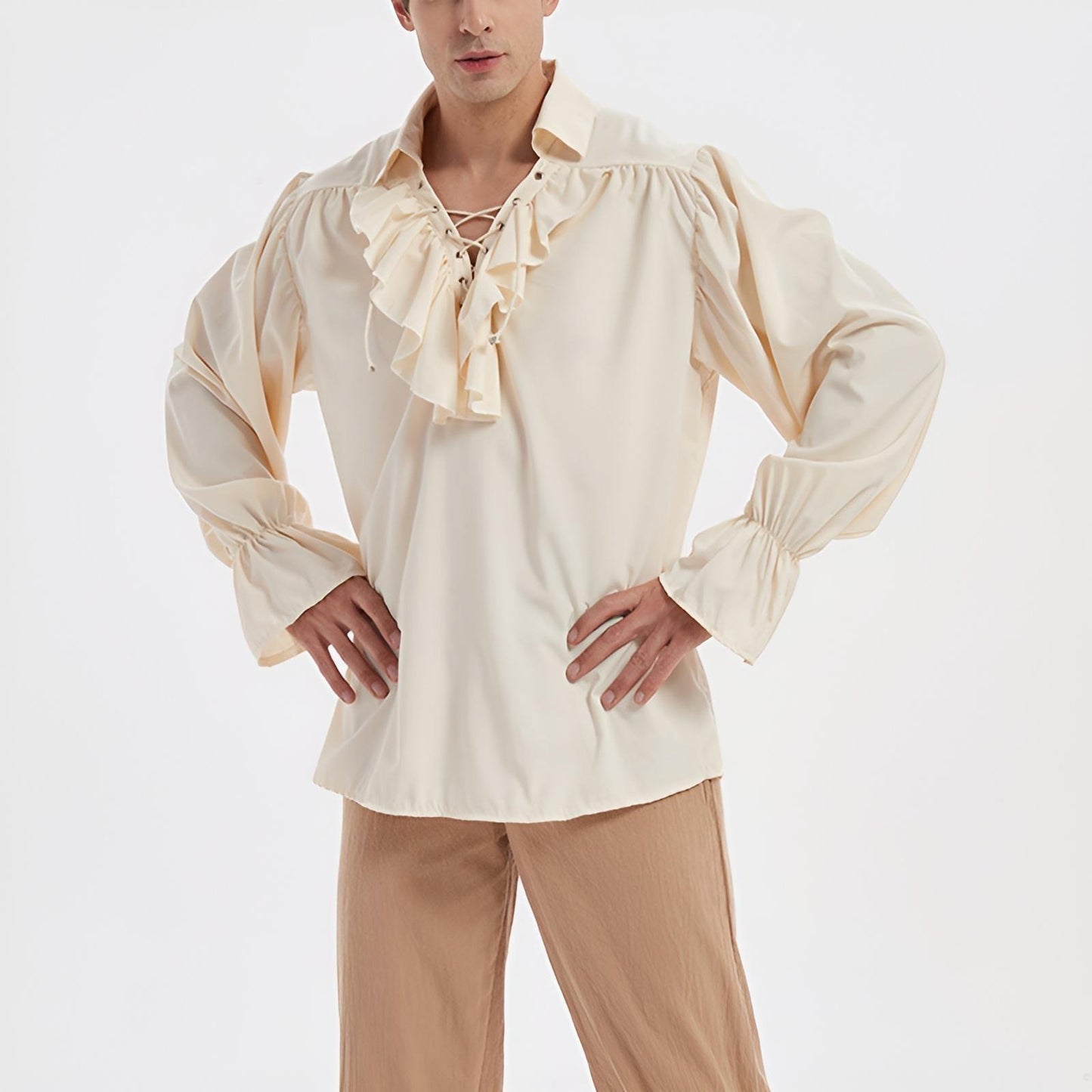Renaissance Ruffle Decorated Tops Pirate Shirts - Retrorobe