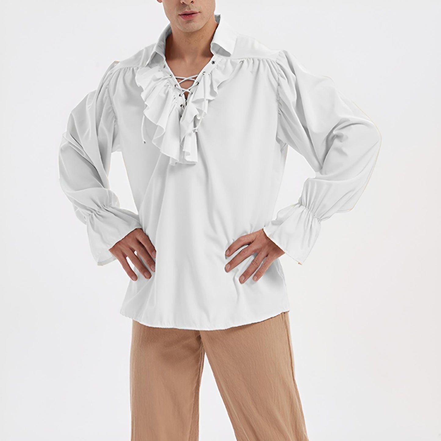 Renaissance Ruffle Decorated Tops Pirate Shirts - Retrorobe