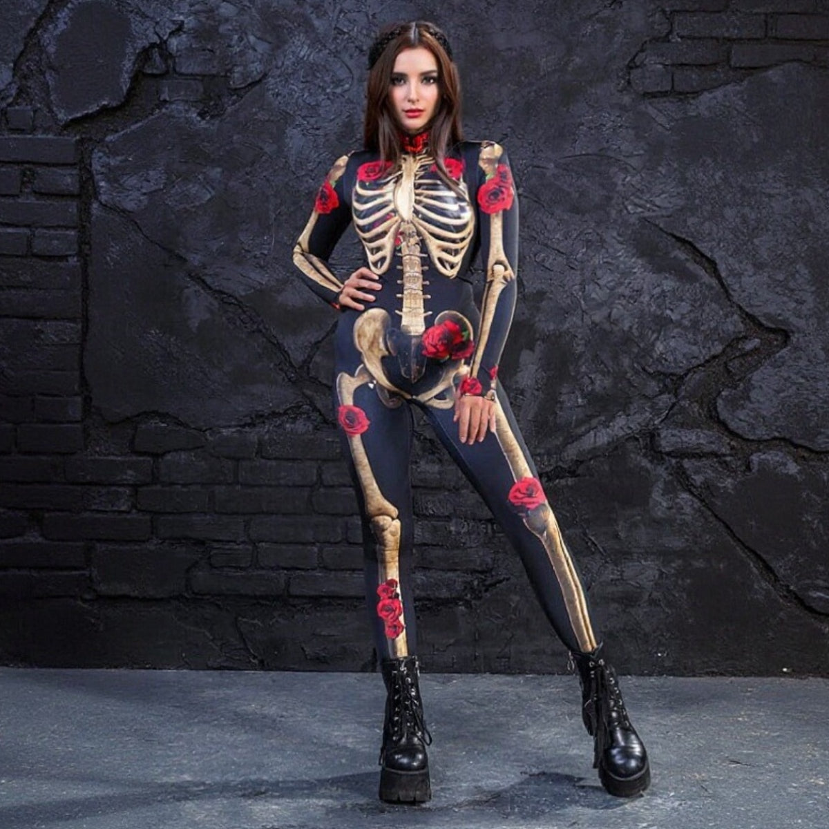 Women's Rose Skeleton Skull Bodysuits